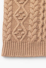 Load image into Gallery viewer, Aleger Cashmere N.105 Cashmere Blend Deep V Cable - Tan  Hyde Boutique   
