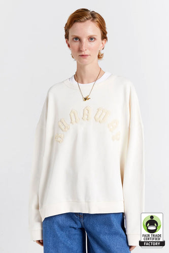 Karen Walker Runaway Arch Organic Cotton Sweatshirt - Ecru  Hyde Boutique   
