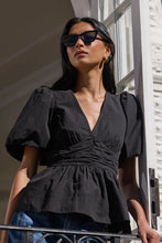 Load image into Gallery viewer, Among The Brave Beloved Poplin Stretch Back Top - Black Hyde Boutique
