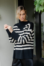 Load image into Gallery viewer, Caitlin Crisp Rupert Knit - Black Stripe Shirts &amp; Tops Hyde Boutique   
