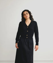 Load image into Gallery viewer, Standard Issue Merino V Neck Cardigan - Black Hyde Boutique
