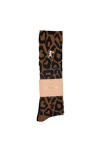 Load image into Gallery viewer, Karen Walker Leopard Kneehigh Socks 2 Pack - Tan/Black
