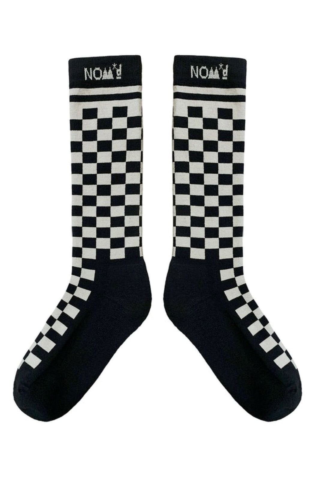 NOM*d Checkerboard Socks - Black/Putty Hyde Boutique