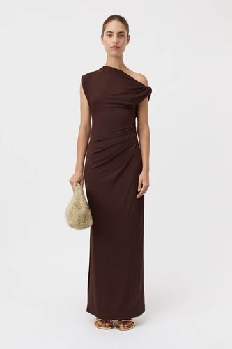 Camilla and Marc Annalise Draped Maxi Dress - Chocolate Brown  Hyde Boutique   