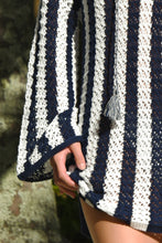 Load image into Gallery viewer, Cooper Coachella Tunic Festival Dress - White + Navy Hyde Boutique
