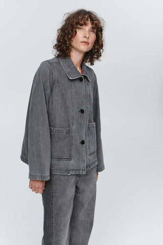 Marle Cropped Pea Jacket - Stone Hyde Boutique