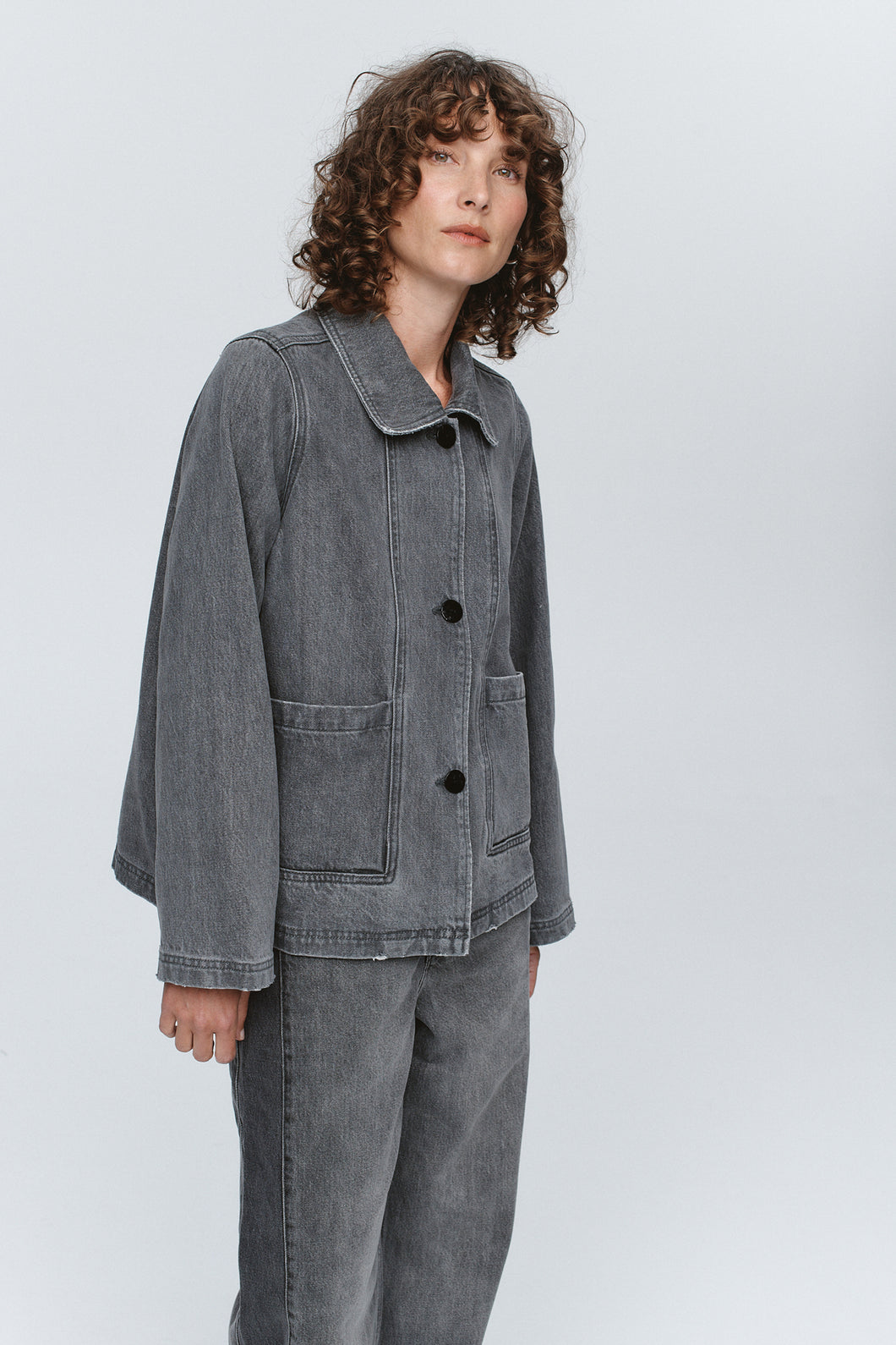Marle Cropped Pea Jacket - Stone Hyde Boutique