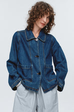 Load image into Gallery viewer, Marle Cropped Pea Jacket - Washed Indigo Hyde Boutique
