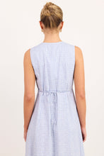 Load image into Gallery viewer, Among The Brave Cardinal Sleeveless Button Front Maxi Dress - Blue Mini Gingham
