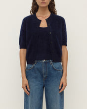 Load image into Gallery viewer, Assembly Label Carina Wool Short Sleeve Cardigan - True Navy Apparel > Women > Clothing > Knitwear > Cardigans > Assembly Label Hyde Boutique
