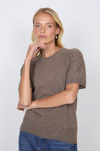 Marlow Luxe Cashmere Tee - Hazelnut Hyde Boutique