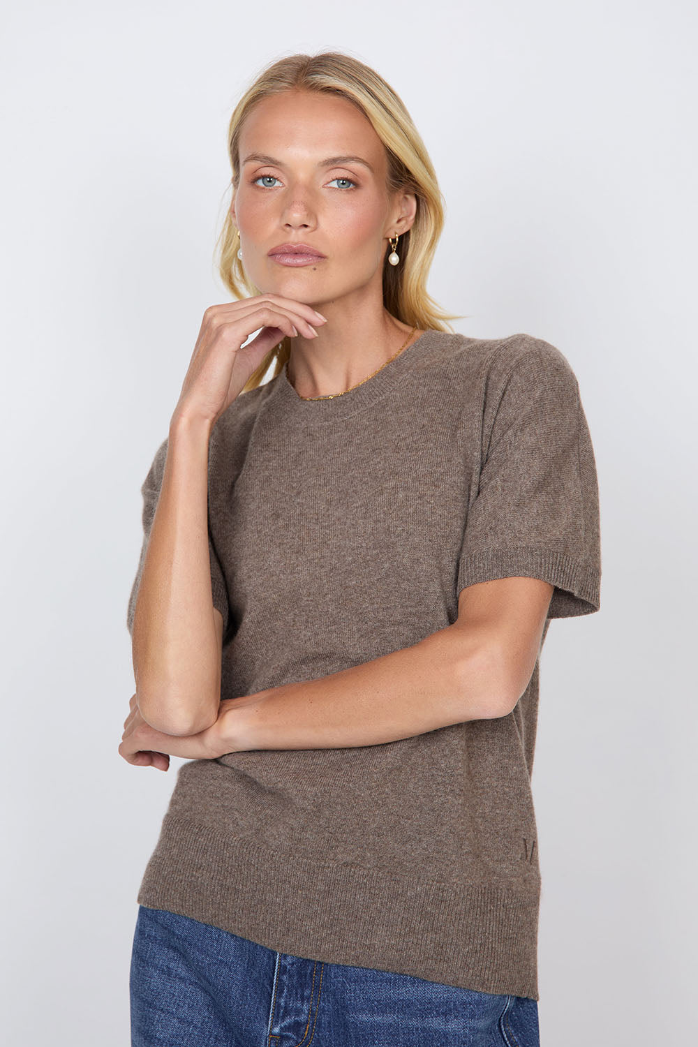 Marlow Luxe Cashmere Tee - Hazelnut Hyde Boutique
