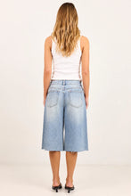 Load image into Gallery viewer, Stories Be Told Maverick Knee Length Bermuda Denim Shorts - Vintage Blue Hyde Boutique
