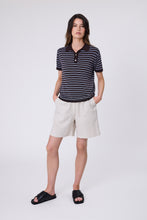 Load image into Gallery viewer, Marlow Chime Knit Polo - Carob Stripe
