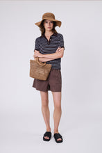 Load image into Gallery viewer, Marlow Chime Knit Polo - Carob Stripe
