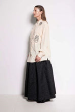 Load image into Gallery viewer, Salasai Compass Rose Shirt - Cream | Black Embroidery  Hyde Boutique   
