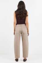 Load image into Gallery viewer, Stories be Told Idolise Taupe Stretch Soft Barrel Jean Arriving Friday

