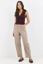 Load image into Gallery viewer, Stories be Told Idolise Taupe Stretch Soft Barrel Jean Arriving Friday
