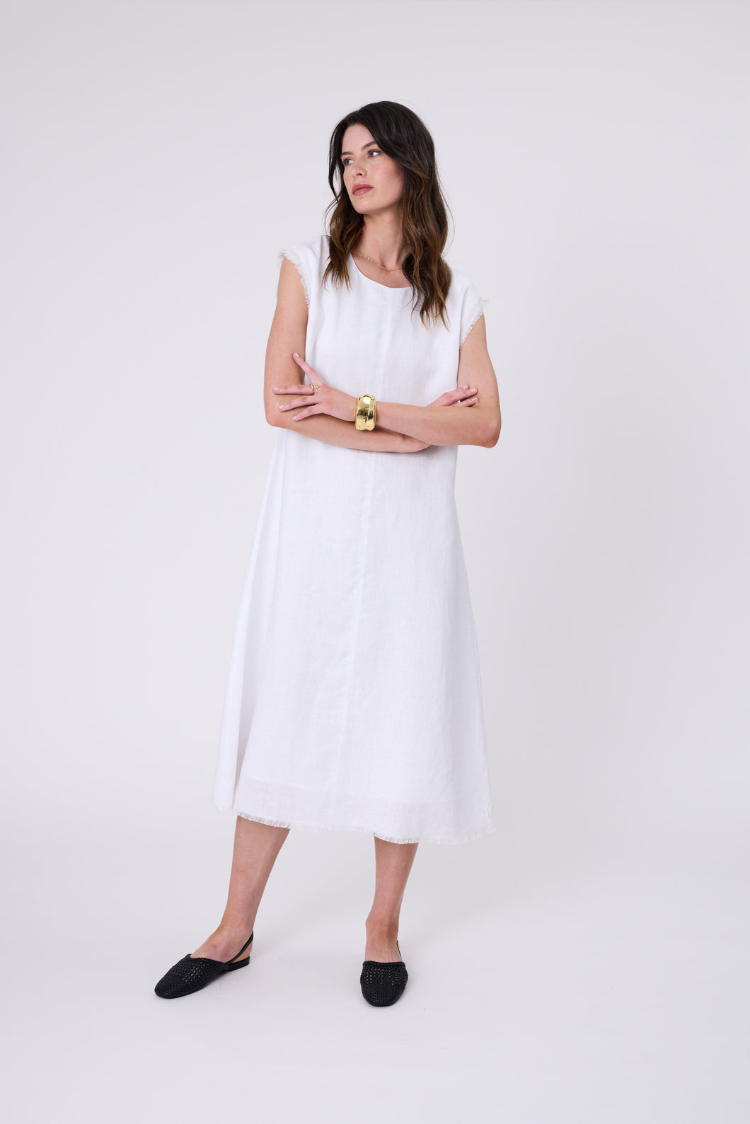 Marlow Costa Linen Dress - White