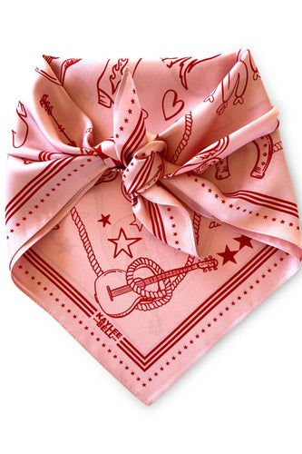 Dark Hampton X Kaylee Bell Silk Petite Scarf - Pink Arriving Soon Hyde Boutique