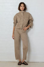 Load image into Gallery viewer, Stories be Told Idolise Taupe Stretch Soft Barrel Jean Arriving Friday
