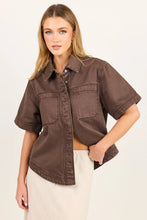 Load image into Gallery viewer, Stories be Told Crucial Denim Short Sleeve Shacket - Mocha Arriving Thursday

