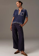 Load image into Gallery viewer, Pol Sela Knit Polo - Blue/Gold Hyde Boutique
