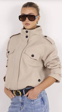Load image into Gallery viewer, Stories Be Told Funnel Neck Trench Jacket - Taupe Arriving End October Hyde Boutique
