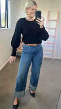 Load image into Gallery viewer, Aleger N.33 Cashmere Blend Bell Sleeve Top - Black Arriving March Hyde Boutique
