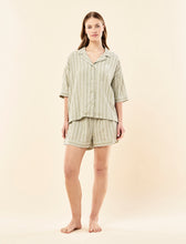 Load image into Gallery viewer, Papinelle x Karen Walker Seersucker Stripe Boxer PJ - Olive
