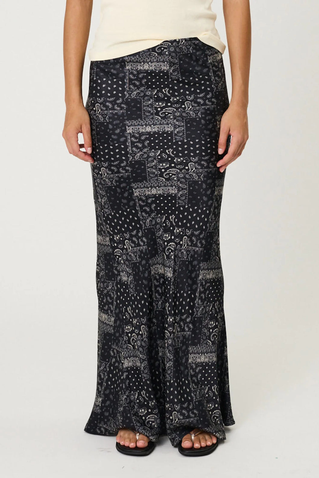 Remain River Maxi Skirt - Black Bandana Hyde Boutique