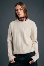 Load image into Gallery viewer, Karen Walker Classic Cable Knit Sweater - Stone
