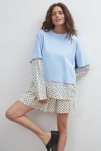 Load image into Gallery viewer, Commonplace Blue Crush LS Tee - Light Blue/Polka Hyde Boutique
