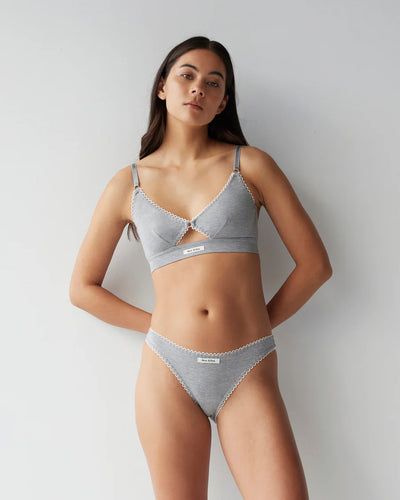 Dear Dylan Eyelet Trim Brief - Grey Marle Hyde Boutique