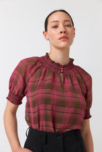 Load image into Gallery viewer, Sylvester by Kate Sylvester Sheer Plaid Top - Berry  Hyde Boutique   

