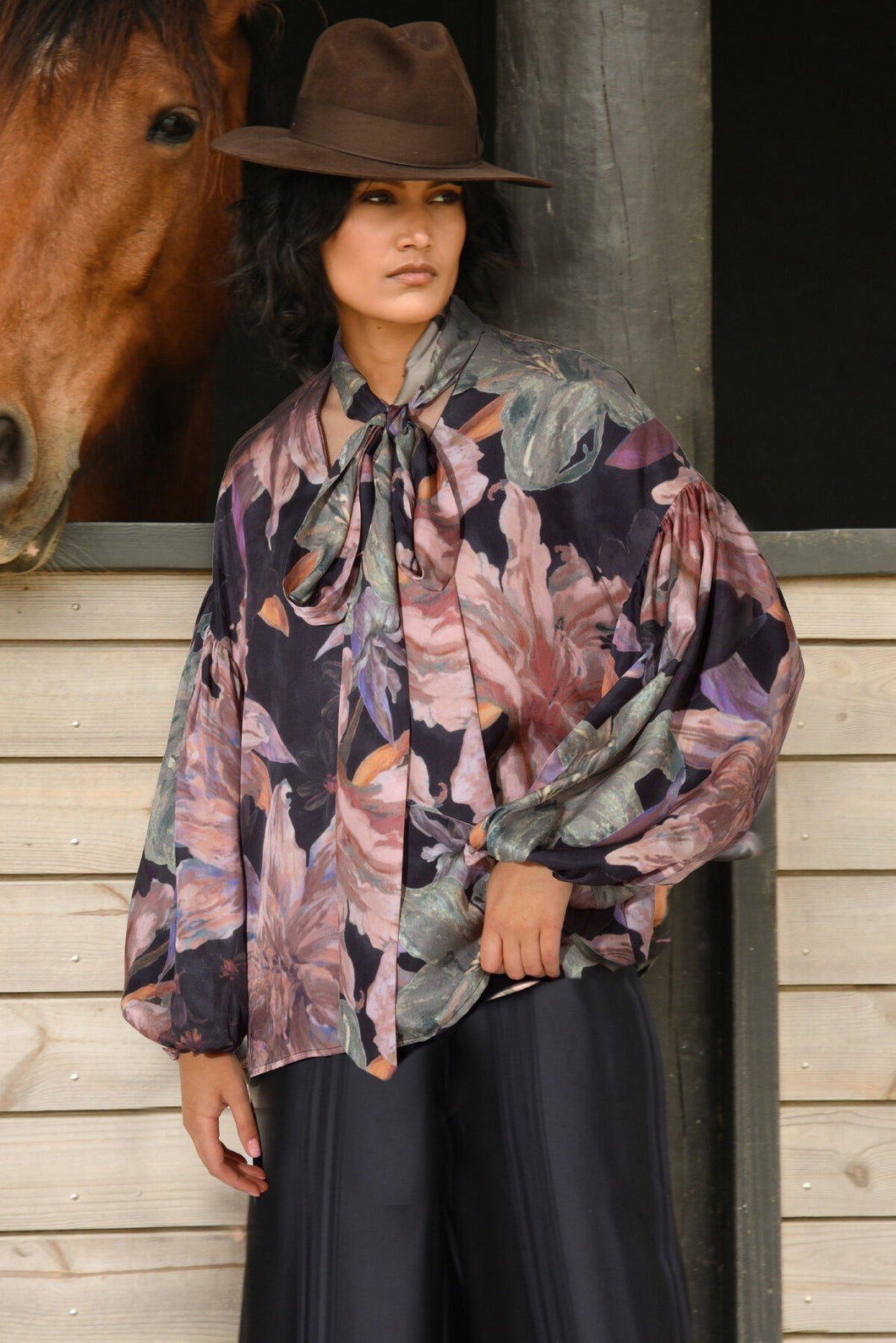 Trelise Cooper Don't Bow It Blouse - Moody Floral  Hyde Boutique   