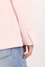 Load image into Gallery viewer, Among The Brave Diploma Linen Two Button Vent Sleeve Blazer - Soft Pink Hyde Boutique
