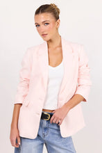 Load image into Gallery viewer, Among The Brave Diploma Linen Two Button Vent Sleeve Blazer - Soft Pink Hyde Boutique
