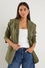 Load image into Gallery viewer, Ivy + Jack Dock Ramie Rolled Sleeve Blazer - Khaki
