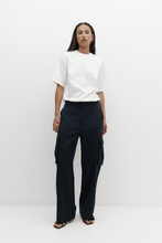 Load image into Gallery viewer, Rebe Satin Shoulder Top - Ivory Hyde Boutique
