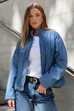 Load image into Gallery viewer, Stories Be Told Collared Apex Denim Quilted Jacket - Blue Hyde Boutique
