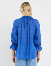 Load image into Gallery viewer, Among The Brave Expedition Ramie Shirred Neck Top - Blue Arriving 20 Oct

