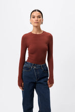 Load image into Gallery viewer, Mossman Brooklyn Top - Rust Apparel > Women > Clothing > Tops > Long Sleeve Tops > Ribbed Jersey Tops > Mossman Hyde Boutique
