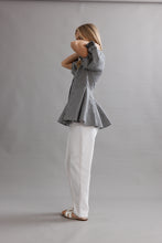 Load image into Gallery viewer, Caitlin Crisp Sofia Blouse - Ink/White Gingham

