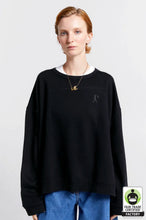 Load image into Gallery viewer, Karen Walker Runaway Girl Cotton Crewneck Sweatshirt - Black Hyde Boutique
