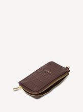 Load image into Gallery viewer, Saben Winona Card Holder - Espresso Croc Accessories > Women > Accessories > Bags &amp; Wallets > Wallets &amp; Card Holders > Card Holders > Saben Saben
