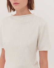 Load image into Gallery viewer, Cloth &amp; Co Funnel Neck Tee - White  Hyde Boutique   
