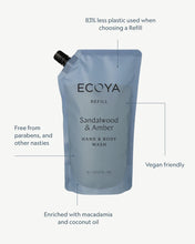 Load image into Gallery viewer, Ecoya Hand &amp; Body Wash Refill - Sandalwood &amp; Amber Hyde Boutique
