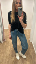 Load image into Gallery viewer, Aleger N.139 Cashmere Blend Skinny Rib S/S Crew - Black Hyde Boutique
