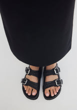 Load image into Gallery viewer, La Tribe Buckle Sandal - Black (with Gold Buckle)  Hyde Boutique   
